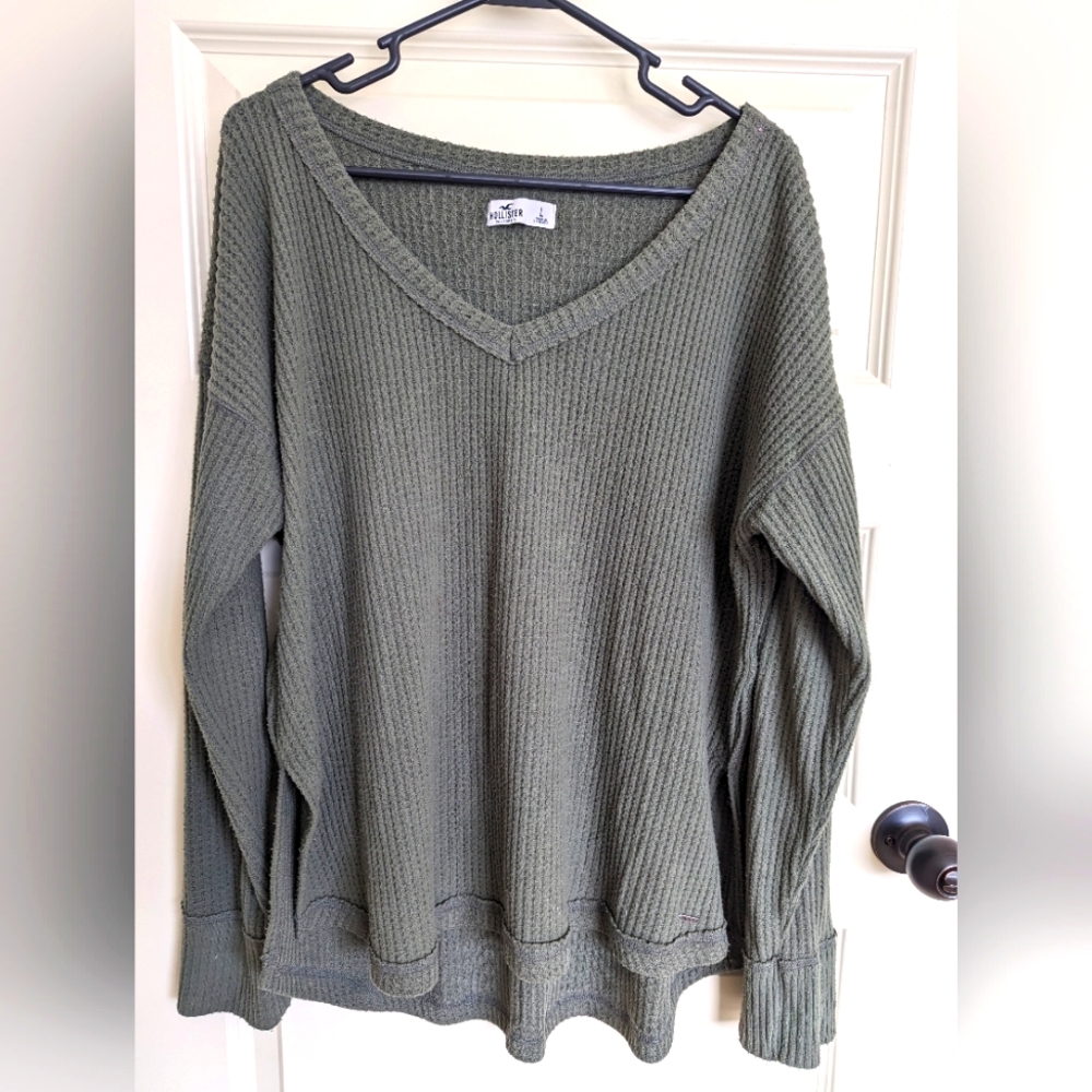 Hollister Long Sleeve Waffle Knit Shirt